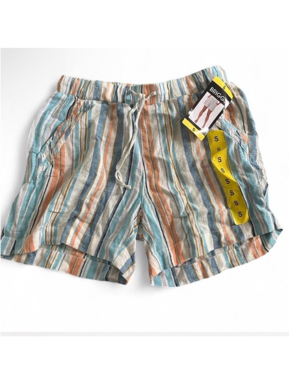 NWT BRIGGS linen short size S striped - Picture 2 of 4